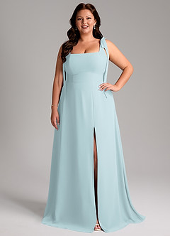 Azazie Debra Bridesmaid Dresses Mist A-Line with Pockets Chiffon Convertible Dress image8