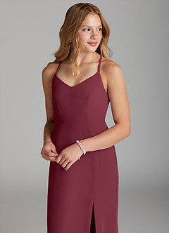 Azazie Becca Junior Cabernet Mermaid Chiffon Dress image3