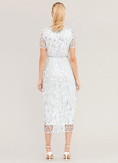 Light Up Beauty White Floral Sequin Short Sleeve Maxi Dress image2