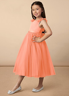 Azazie Dolly Flower Girl Dresses Sunset A-Line Bow Tulle Dress image2