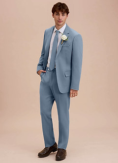 front Ethan Dusty Blue Refined Weave Suit
