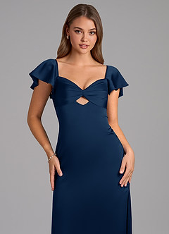 Azazie Demia 신부 들러리 드레스 쉬스 스윗하트 네크라인 스트레치 새틴 발목 길이 드레스 image7