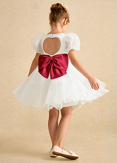 Azazie Debbie vestidos de niña de las flores Vestido de Marfil Escarlata de Organza de Princesa con Escote de Corazón image6