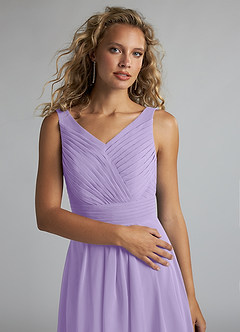 Azazie Grace Bridesmaid Dresses Lilac A-Line Pleated Chiffon Dress image5