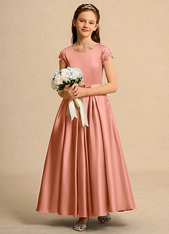 Azazie Bunny Junior Formal Jurken voor bloemenmeisjes Baljurk Jurk van Kant Meer Gesneden image3