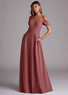 Azazie Marley Bridesmaid Dresses Amethyst A-Line Off the Shoulder Chiffon Convertible Dress image1
