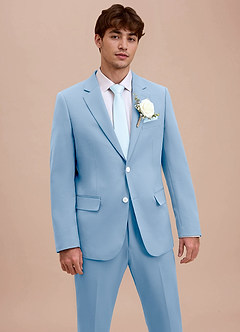 front Ethan Sky Blue Refined Weave Performance Suit Jacket