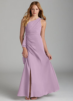Azazie Maive Junior Wisteria A-Line Pleated Chiffon Dress image1