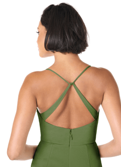 Azazie Ashana Bridesmaid Dresses Olive Sheath Sweetheart Lace Mesh Dress image4