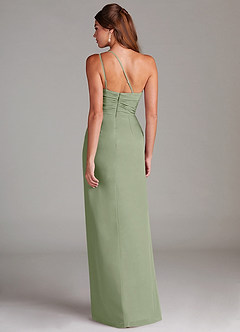 Azazie Eren Abiti da Damigella Abito Tubino in Chiffon Monospalla Pistacchio image8