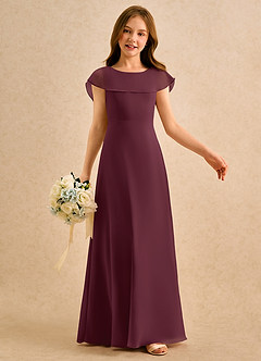 Azazie Kittie Girls Formal vestidos de niña de las flores Vestido de Cabernet de Gasa de Corte en A image6