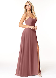 Azazie Moira Bridesmaid Dresses Desert Rose A-Line Scoop Chiffon Dress image4