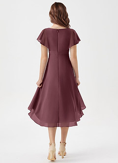Azazie Graciela Junior Sangria A-Line Pleated Chiffon Dress image2