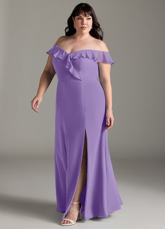 Azazie Sophie Brautjungfernkleider Wandelbar A-Linie Schulterfrei Chiffon Kleid Tahiti image8