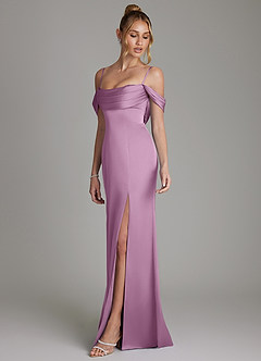 Azazie Nira Bridesmaid Dresses Wisteria Mermaid Corset Stretch Satin Dress image6