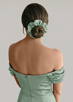 front Matching Color Mixed Color Bridesmaid Stretch Satin Over Size Scrunchie Set