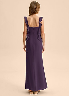 Azazie Jessamine Junior Plum Mermaid Sweetheart Neckline Chiffon Dress image2
