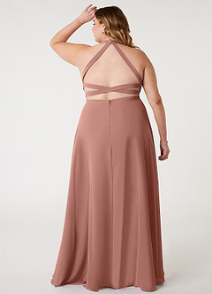 Azazie Clarice Bridesmaid Dresses Cedar Rose A-Line Halter Chiffon Dress image9