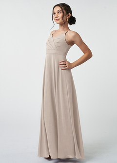Azazie Avelina Junior Frost A-Line Pleated Chiffon Dress image4