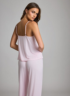 front Pyjamasset med mjuk rayon-spets och vida byxor