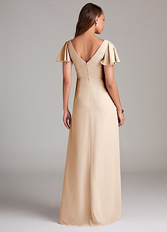 Azazie Soren Bridesmaid Dresses White Alabaster A-Line Ruched Chiffon Dress image2