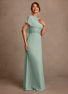 Azazie Frieda Mother of the Bride Dresses Agave A-Line Applique Chiffon Dress image4