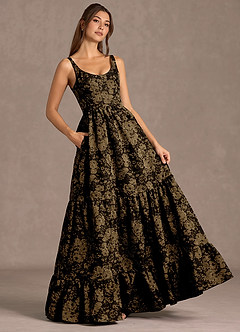Fayra Oro Negro Vestido largo image4