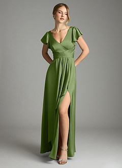 Azazie Omari Bridesmaid Dresses Juniper A-Line Stretch Satin Dress image1