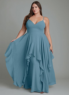 Azazie Zaina Abiti da Damigella Abito A-Line in Chiffon Bermuda image7