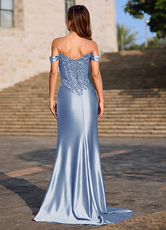 Opulence Hellblau Ballkleid mit Blumenkorsett image7