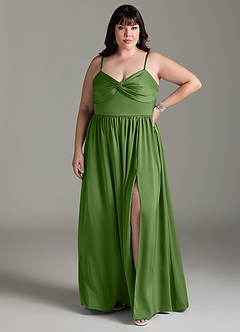 Azazie Zeya Koszorúslány ruhák Sorba áll Rakott Stretch szatén Padlóhosszúság Ruha image2