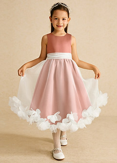 Azazie Stardust vestidos de niña de las flores Vestido de Mai Tai de Organza de Corte En A con Sin mangas image1