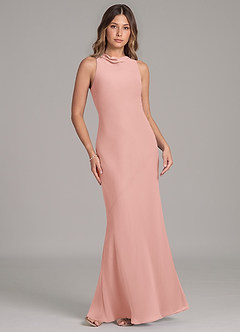 Azazie Allettie Robes de demoiselle d'honneur Robe Sirène en Mousseline de soie Rosette image6