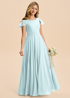 Azazie Cady Junior Mist A-Line Pleated Chiffon Dress image3