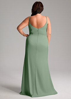 Azazie Deandra Bridesmaid Dresses Matcha Mermaid Pleated Stretch Satin Dress image8