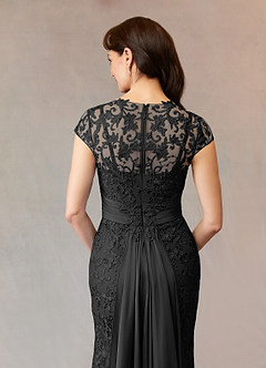 Azazie Jamila Mother of the Bride Dresses Black Mermaid Lace Dress image6