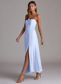 Azazie Wren Vestidos de madrinha de casamento Vestido Gelo de Chiffon de Linha A com Sem alças image3