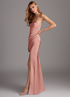 Azazie Brookelle Bridesmaid Dresses Rosette Sheath Sweetheart Corset Stretch Satin Dress image5