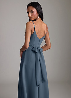 Azazie Kali Brudtärnklänningar Klä av A-Linje i Chiffong Plisserad Neptunus image2