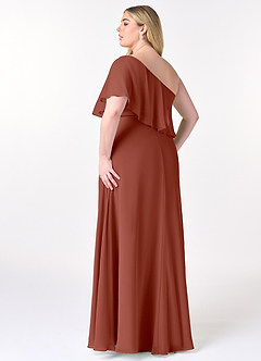 Azazie Lizzy Bridesmaid Dresses Auburn A-Line One Shoulder Chiffon Dress image11