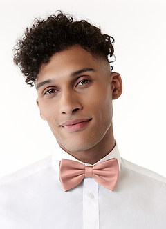 front Matching Matte Satin Pre-Tied Bow Tie & Suspenders Set