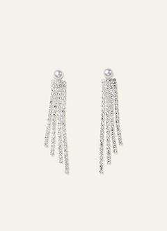 front Conjunto de joyas con colgante de flor de perlas y circonitas