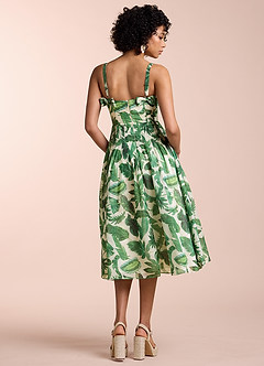 Vestido Estampado De Palmeras Verdes Midi Hailey image8