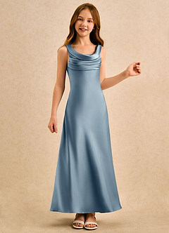 Azazie Raspberry Girls Formal Flower Girl Klänningar Klä A-Line i Stretch Satin Plisserad image4