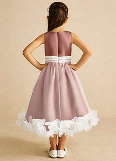 Azazie Stardust Blumenmädchenkleider A-Linie ärmellos Organza Kleid Zedernrose image4