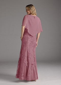 Azazie Whilhelmina Mother of the Bride Dresses Vintage Mauve Mermaid Lace Chiffon Dress image2