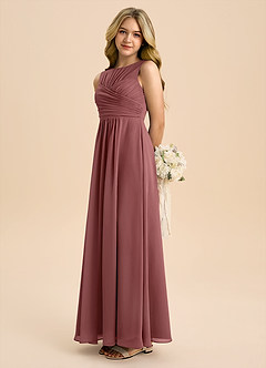 Azazie Skyla Junior A-Linie Plissee Chiffon Kleid Amethyst image1