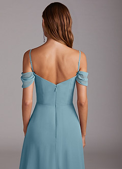 Azazie Marley Bridesmaid Dresses Moody Blue A-Line Off the Shoulder Chiffon Convertible Dress image10