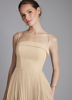 Azazie Mariana Bridesmaid Dresses Champagne A-Line Strapless Chiffon Dress image4