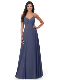 Azazie Lennon Bridesmaid Dresses Stormy A-Line Lace Chiffon Dress image5